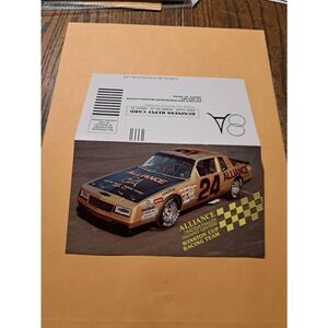 Vintage 1988 Alliance NASCAR Promo Foldout w/ #24 Car & Race Schedule 7x8